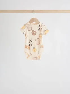 Neutral Short Sleeve Baby Bodysuits 5 Pack