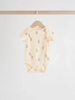 Neutral Short Sleeve Baby Bodysuits 5 Pack