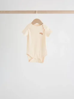Neutral Short Sleeve Baby Bodysuits 5 Pack