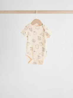 Neutral Short Sleeve Baby Bodysuits 5 Pack