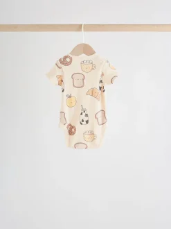 Neutral Short Sleeve Baby Bodysuits 5 Pack