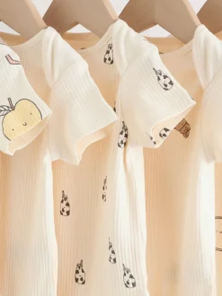 Neutral Short Sleeve Baby Bodysuits 5 Pack