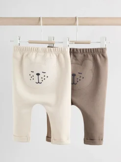 Neutral Bear Baby 100% Cotton Leggings 2 Pack (0mths-2yrs)