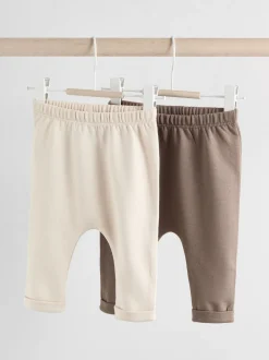Neutral Bear Baby 100% Cotton Leggings 2 Pack (0mths-2yrs)