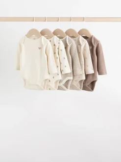 Neutral Bear Baby Long Sleeve Bodysuits 5 Pack