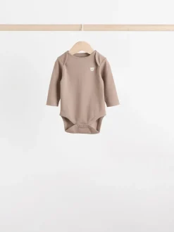Neutral Bear Baby Long Sleeve Bodysuits 5 Pack