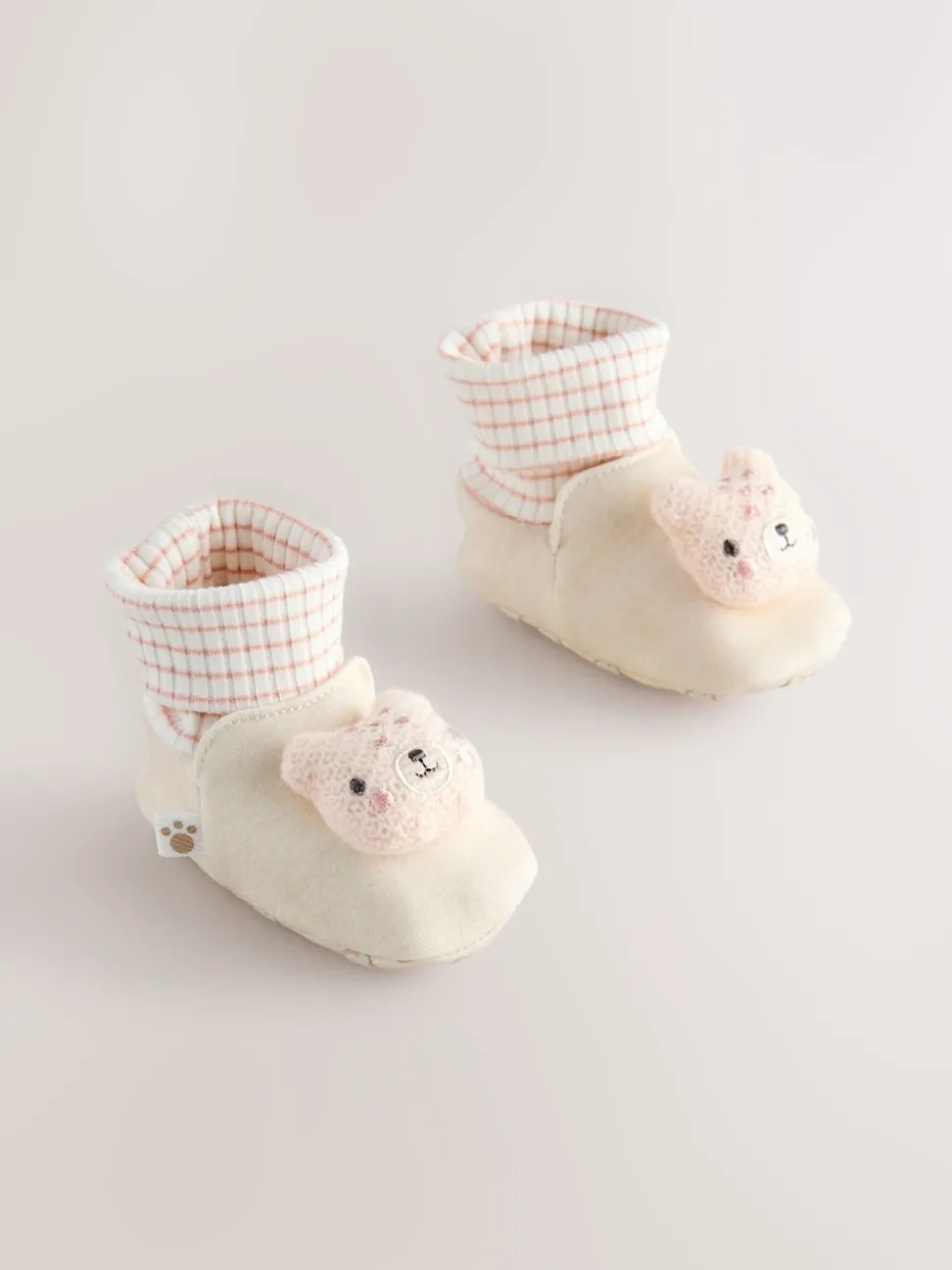 Neutral Bear Baby Sock Top Boots (0-18mths)