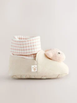 Neutral Bear Baby Sock Top Boots (0-18mths)