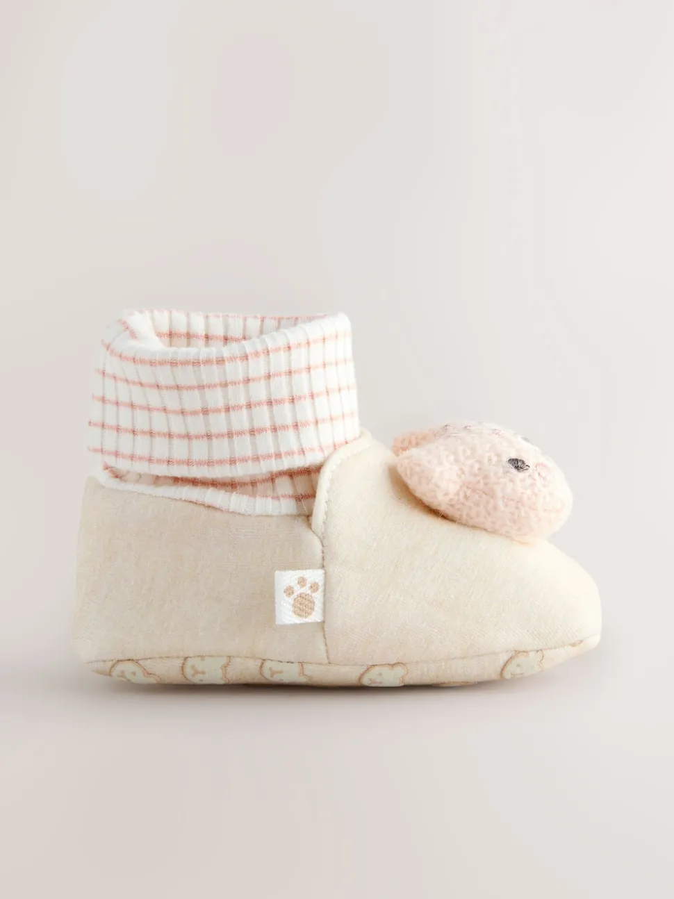Neutral Bear Baby Sock Top Boots (0-18mths)