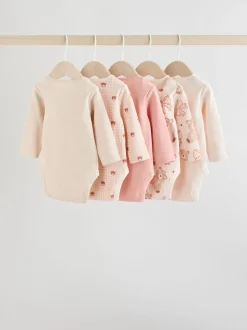 Neutral Bear Long Sleeve Baby Bodysuits 5 Pack
