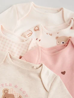 Neutral Bear Long Sleeve Baby Bodysuits 5 Pack