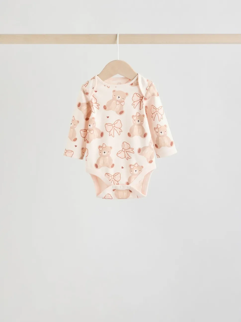Neutral Bear Long Sleeve Baby Bodysuits 5 Pack