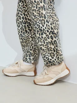 Neutral Borg Lace-Up Chunky Trainers
