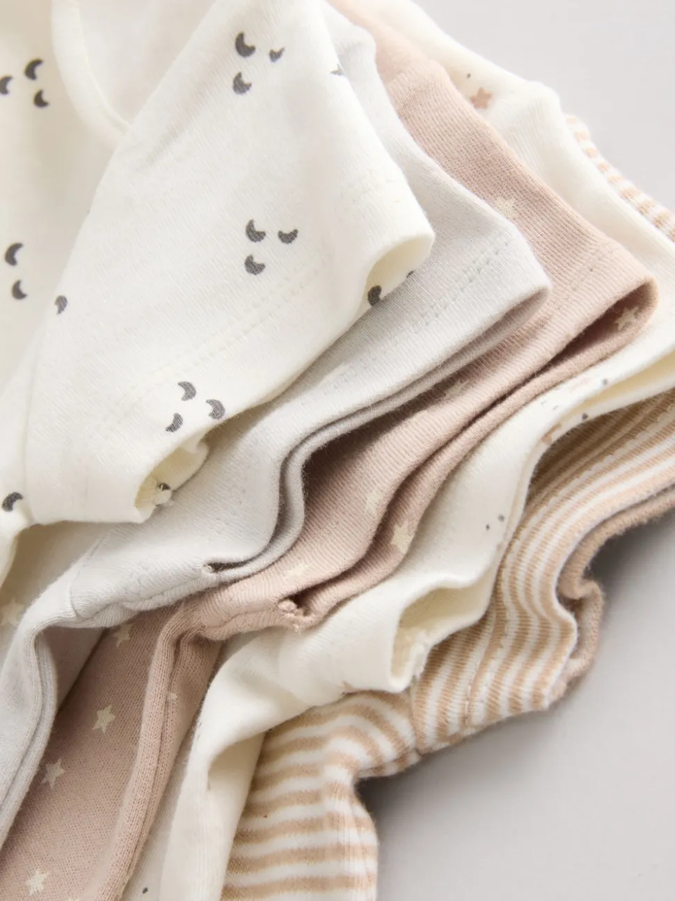 Neutral 100% Cotton Short Sleeve Baby Bodysuits 5 Pack