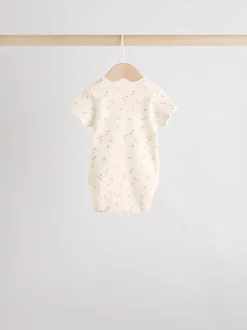 Neutral 100% Cotton Short Sleeve Baby Bodysuits 5 Pack