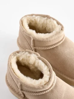 Neutral Standard Fit (F) Flatform Mini Warm Lined Water Repellent Suede Pull-On Boots