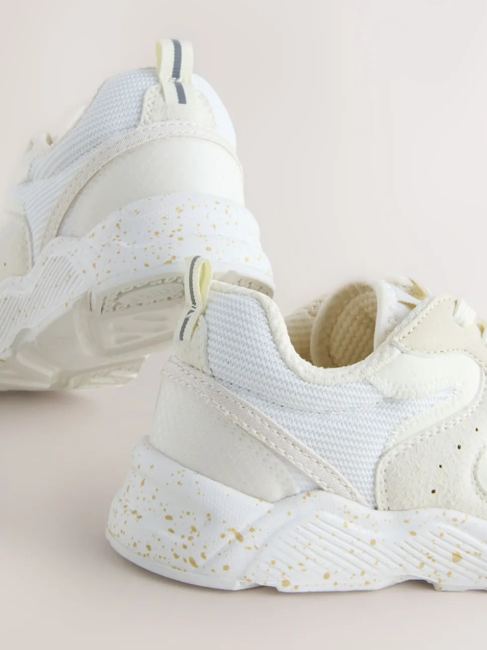 Neutral Standard Fit (F) Lace-Up Colourblock Trainers