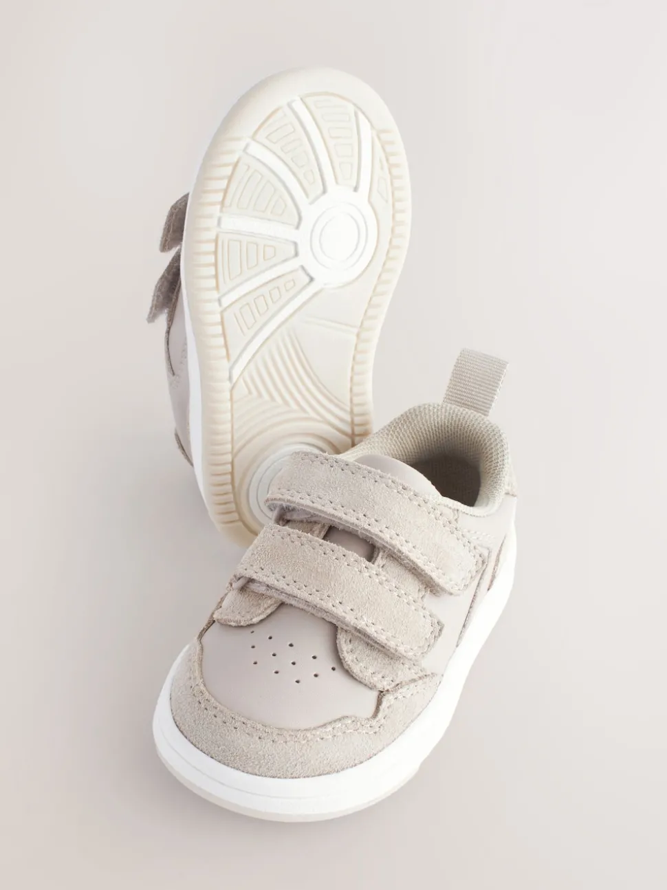 Neutral Standard Fit (F) Touch Fastening Leather First Walker Baby Shoes