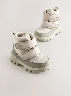 Neutral Waterproof Touch Fastening Quilted Boots