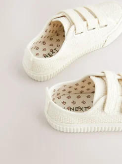 Neutral White Broderie Touch Fastening Trainers