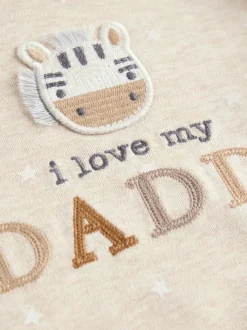 Neutral Zebra I Love My Daddy Baby Bodysuits 1 Pack