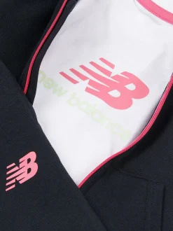 New Balance Black Full Zip Hoodie Cotton Short & T-Shirt Set