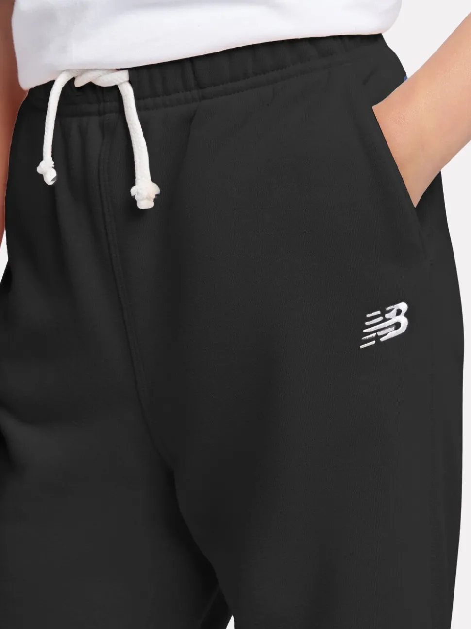New Balance Black Small Brush Back Logo Joggers