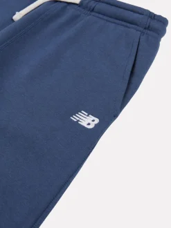 New Balance Blue Small Brush Back Logo Joggers