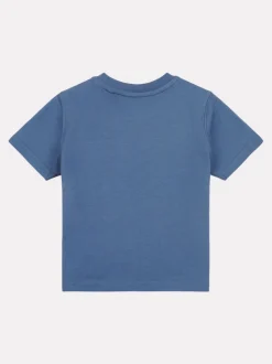 New Balance Blue Stacked Logo Cotton T-Shirt