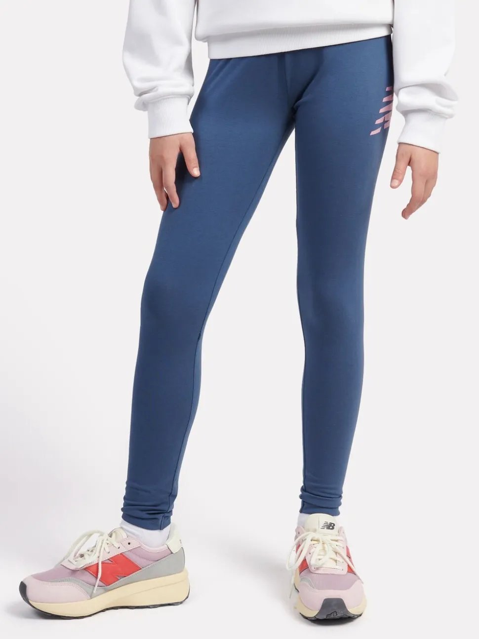 New Balance Blue Stacked Logo Leggings
