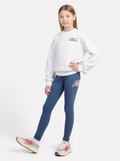 New Balance Blue Stacked Logo Leggings