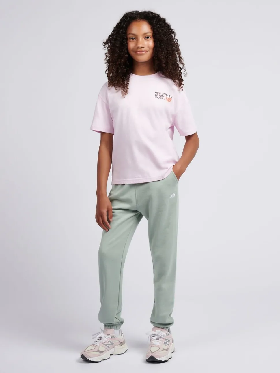 New Balance Green French Terry Small Logo Joggers