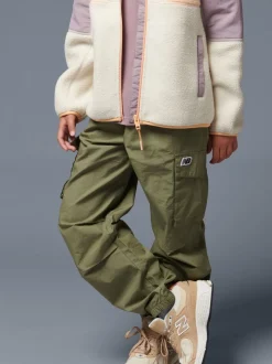 New Balance Green Girls 100% Cotton Premium Cargo Joggers
