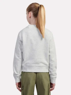 New Balance Grey French Terry Stacked Logo Crew Sweatshirt