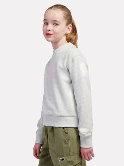 New Balance Grey French Terry Stacked Logo Crew Sweatshirt