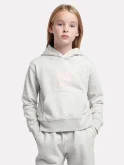New Balance Grey Kids French Terry Stacked Logo Hoodie