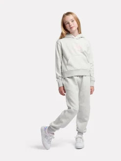 New Balance Grey Kids French Terry Stacked Logo Hoodie