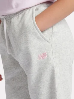 New Balance Grey Kids French Terry Small Logo Joggers