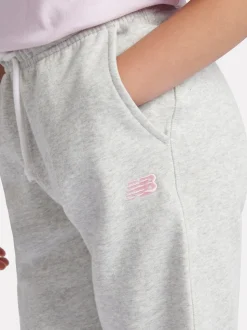 New Balance Grey Small Brush Back Logo Joggers