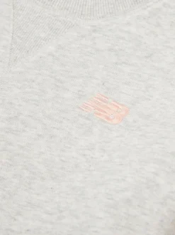 New Balance Grey Small Brush Back Logo Crew Sweatshirt