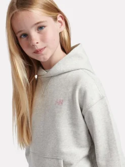 New Balance Grey Small French Terry Logo Hoodie