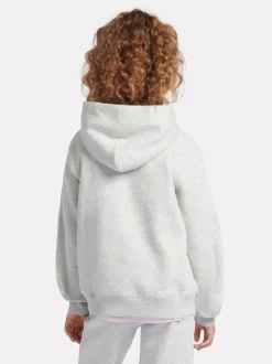 New Balance Grey Small Girls Brush Back Logo Hoodie