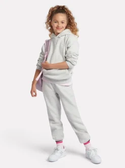 New Balance Grey Small Girls Brush Back Logo Hoodie