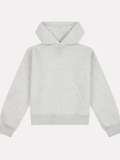 New Balance Grey Small Girls Brush Back Logo Hoodie