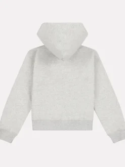 New Balance Grey Small Girls Brush Back Logo Hoodie