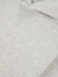 New Balance Grey Small Girls Brush Back Logo Hoodie