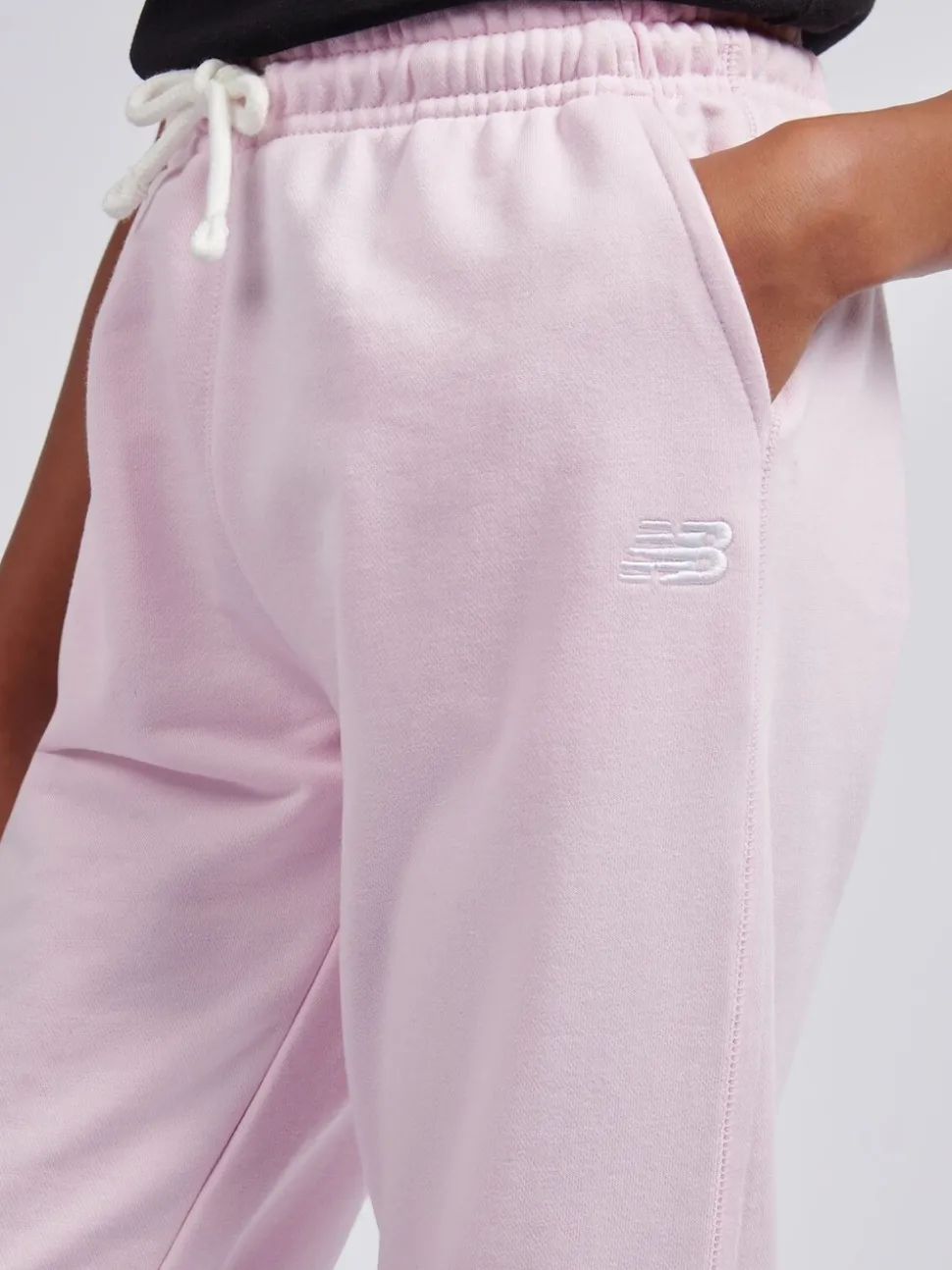 New Balance Light Pink French Terry Small Logo Joggers