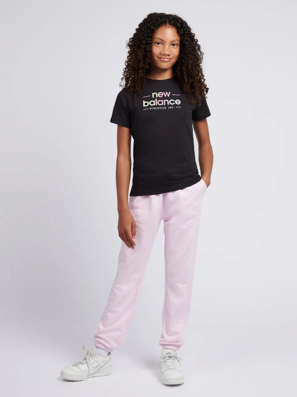 New Balance Light Pink French Terry Small Logo Joggers