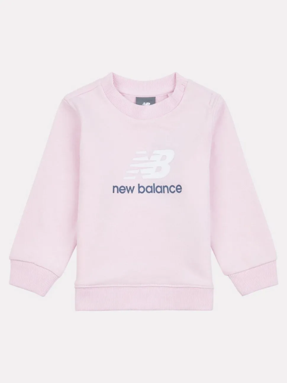 New Balance Light Pink Kids Stacked Logo Crew Sweatshirt