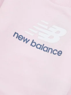 New Balance Light Pink Kids Stacked Logo Crew Sweatshirt